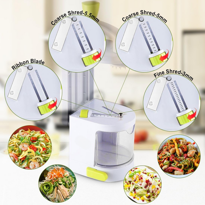 4-in-1 Heavy-Duty Vegetable Spiralizer with Strong Suction Cup