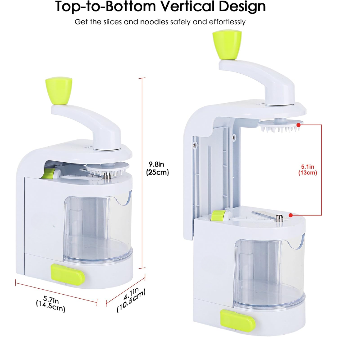 4-in-1 Heavy-Duty Vegetable Spiralizer with Strong Suction Cup