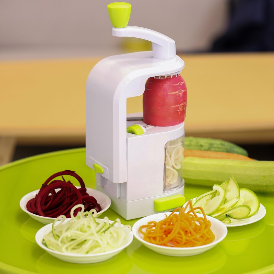 4-in-1 Heavy-Duty Vegetable Spiralizer with Strong Suction Cup