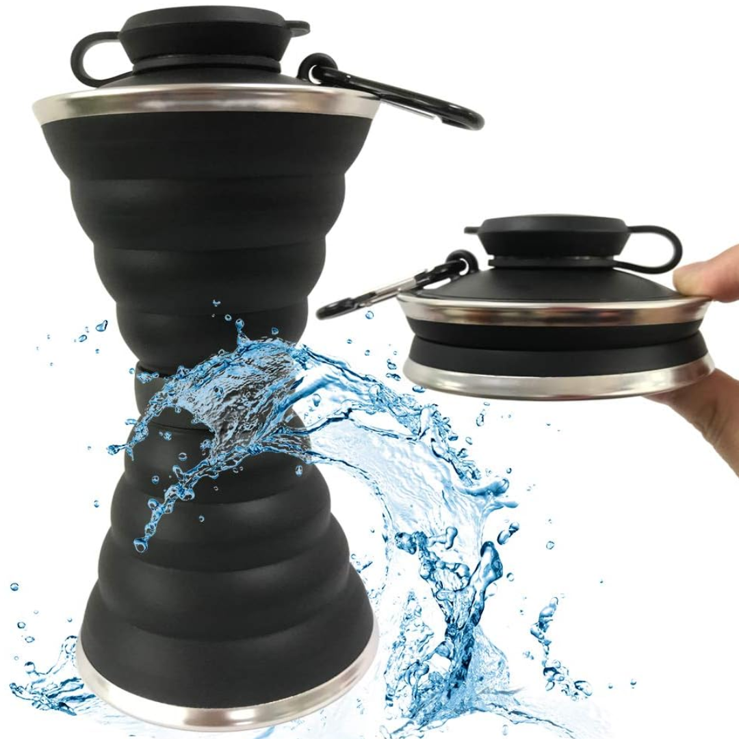 Collapsible Water Bottle with Carabiner