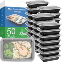 50-Pack Reusable Meal Prep Containers with Lid, Leakproof