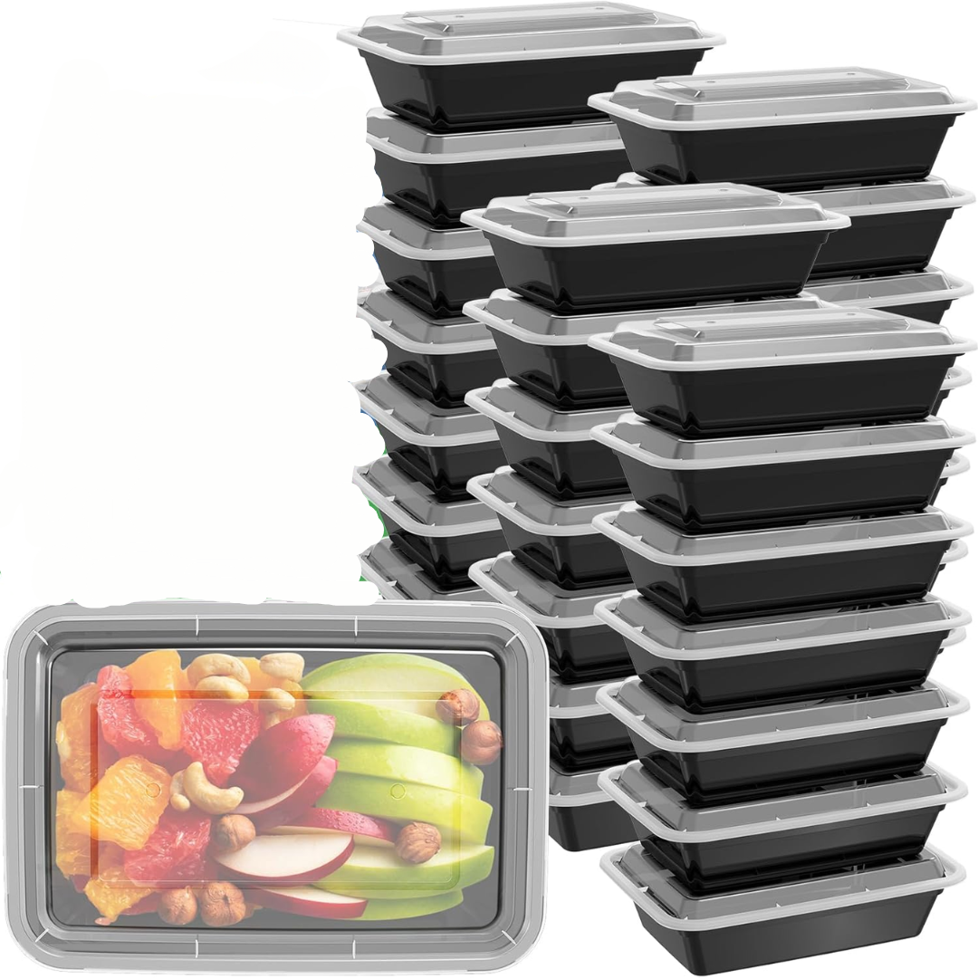 50-Pack Reusable Meal Prep Containers with Lid, Leakproof