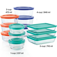 12-Pack Mixed Glass Food Storage Containers with Lid