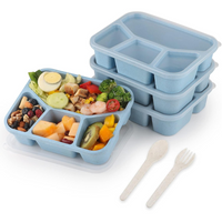 4-Pack Bento Snack Boxes – 4 Compartments