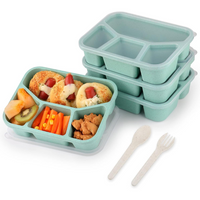 4-Pack Bento Snack Boxes – 4 Compartments