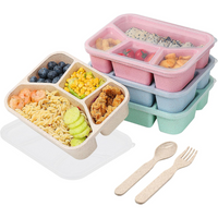4-Pack Bento Snack Boxes – 4 Compartments