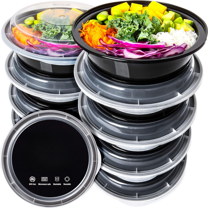 Meal Prep Round Plastic Containers