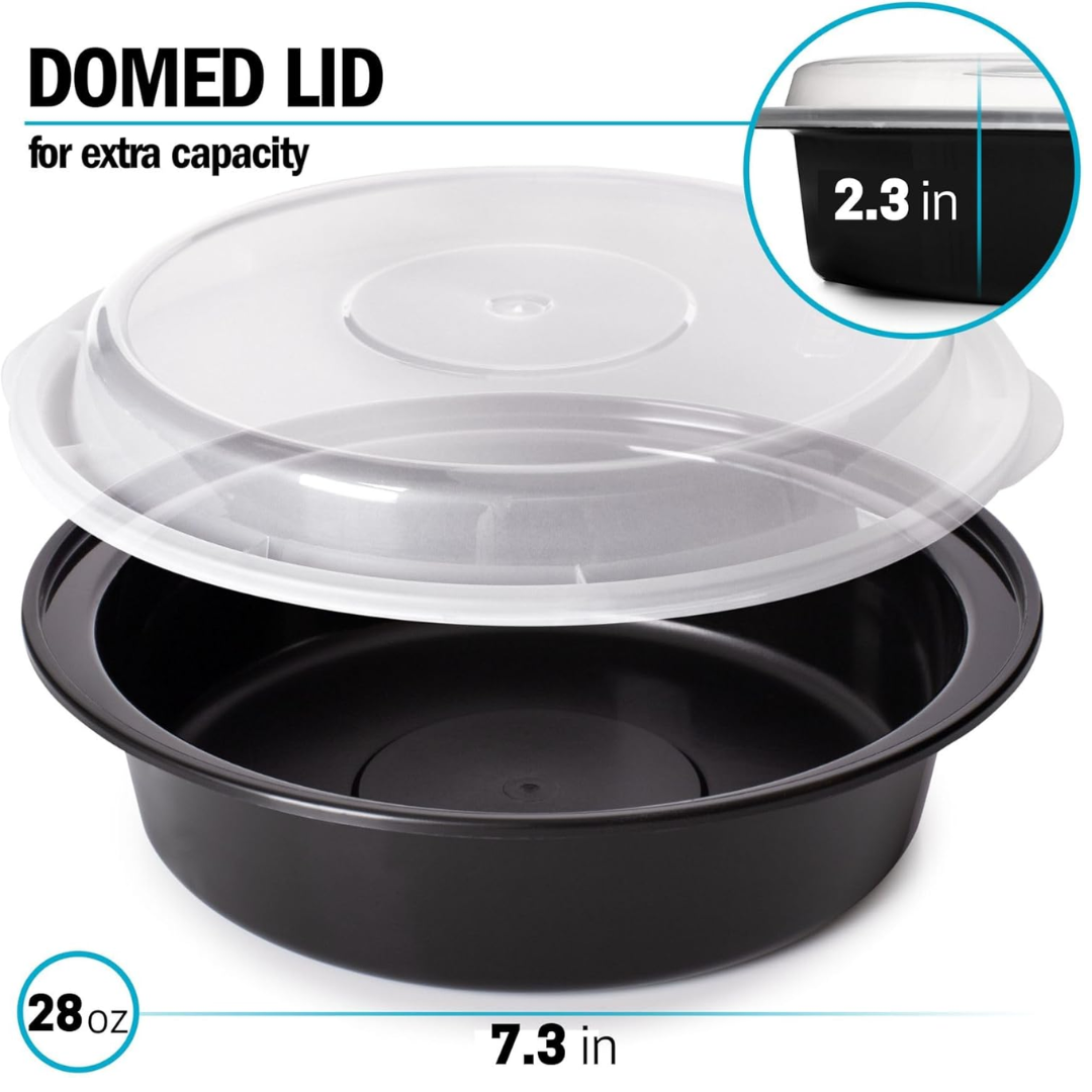 Meal Prep Round Plastic Containers