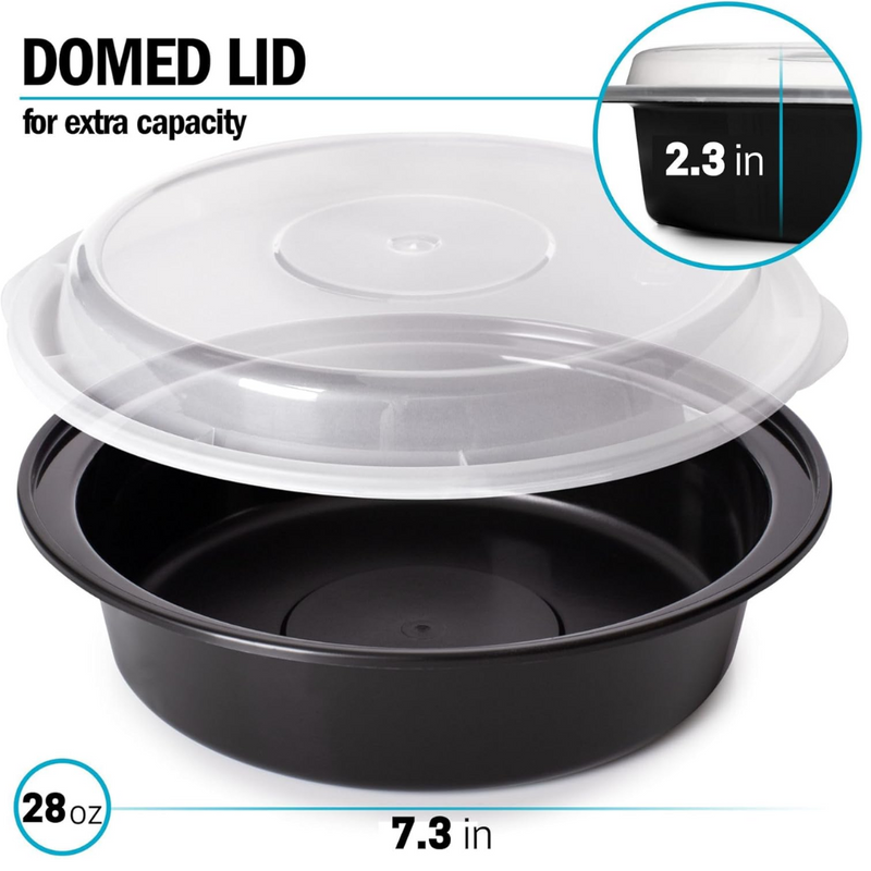 Meal Prep Round Plastic Containers