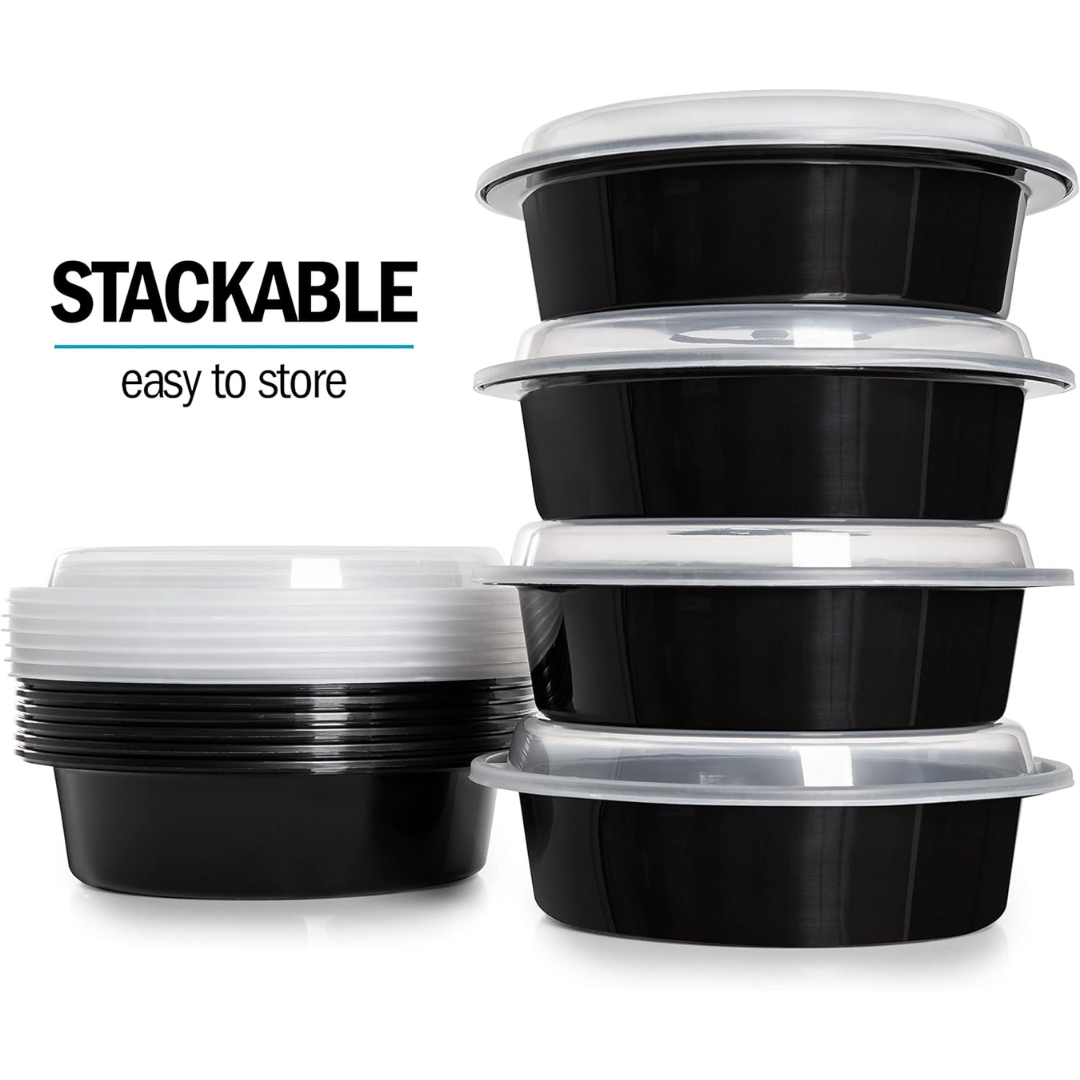 Meal Prep Round Plastic Containers