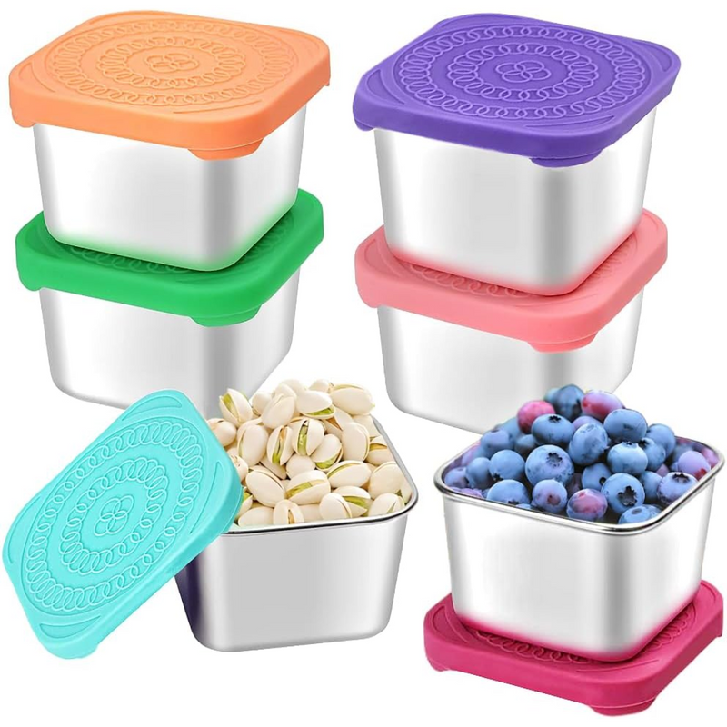 175ml Stainless Steel Snack Containers for Kids - 6-Pack