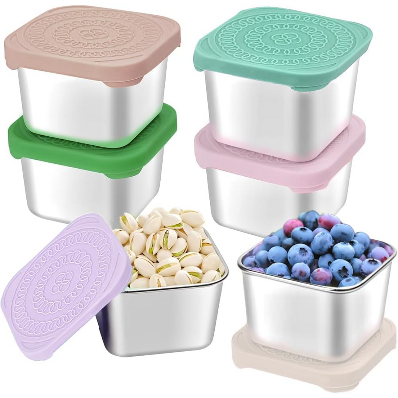 175ml Stainless Steel Snack Containers for Kids - 6-Pack