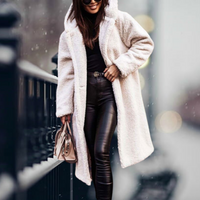 Stylish Women's Faux Fur Coat with Hood - Vivienne