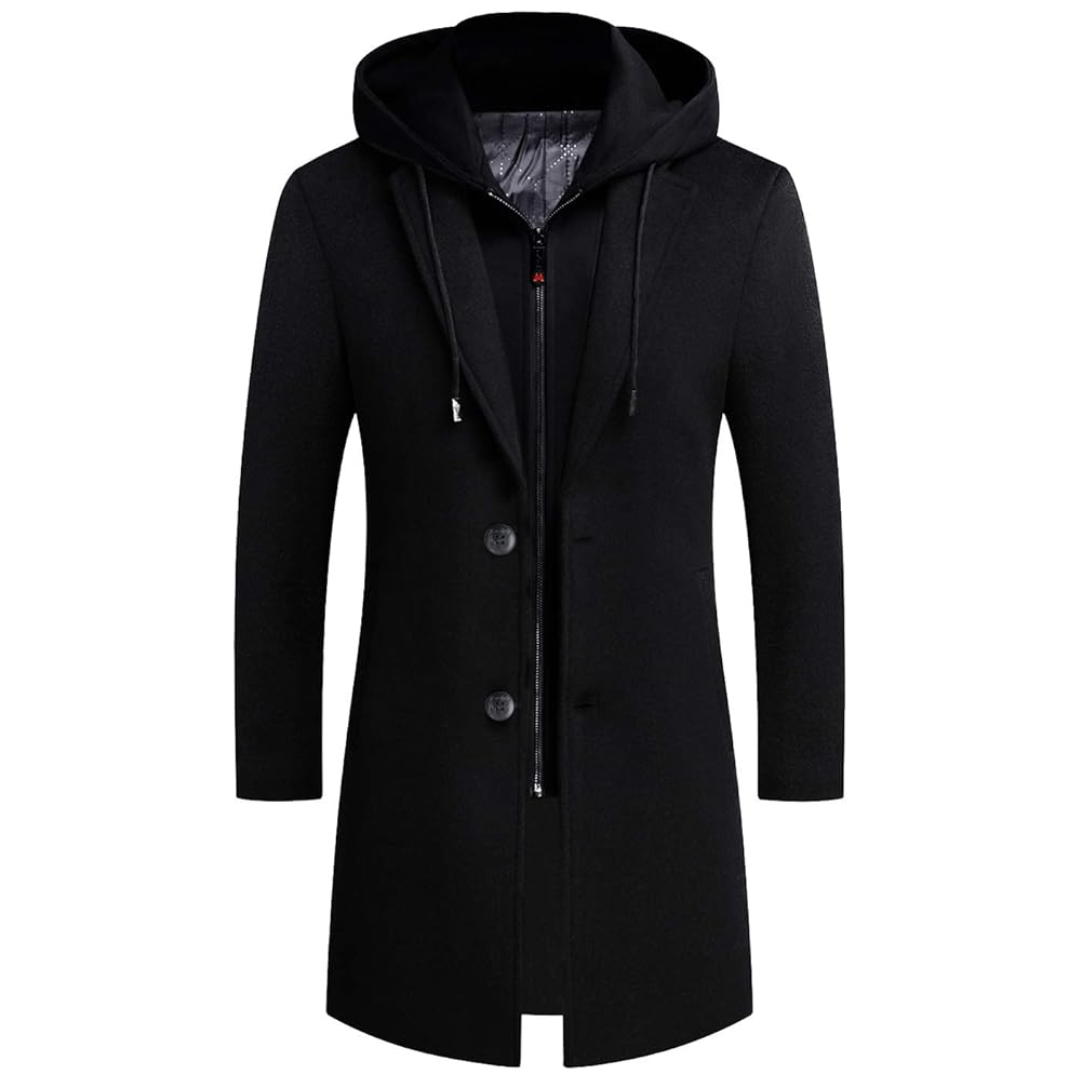 Men's Winter Wool Blend Trench Coat - Liam