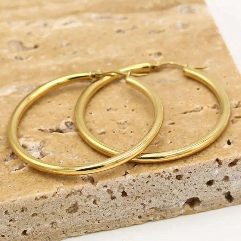 Sammy Jackson™ Gold Hoop Earrings (40 mm) | Bold & Stylish
