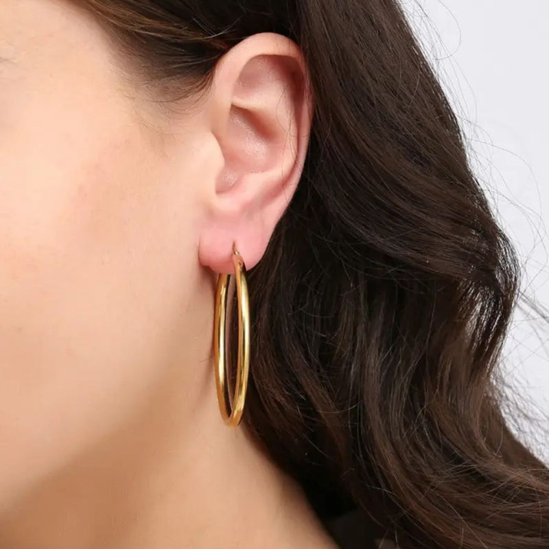 Sammy Jackson™ Gold Hoop Earrings (40 mm) | Bold & Stylish