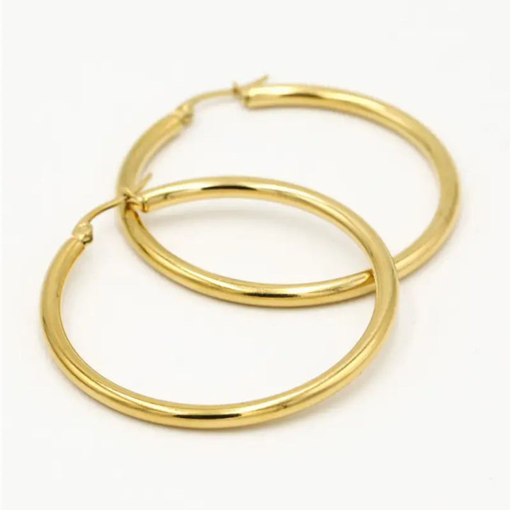 Sammy Jackson™ Gold Hoop Earrings (40 mm) | Bold & Stylish