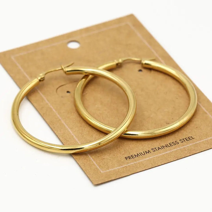 Sammy Jackson™ Gold Hoop Earrings (40 mm) | Bold & Stylish