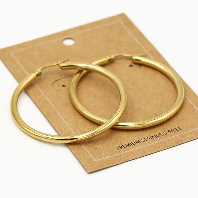Sammy Jackson™ Gold Hoop Earrings (40 mm) | Bold & Stylish