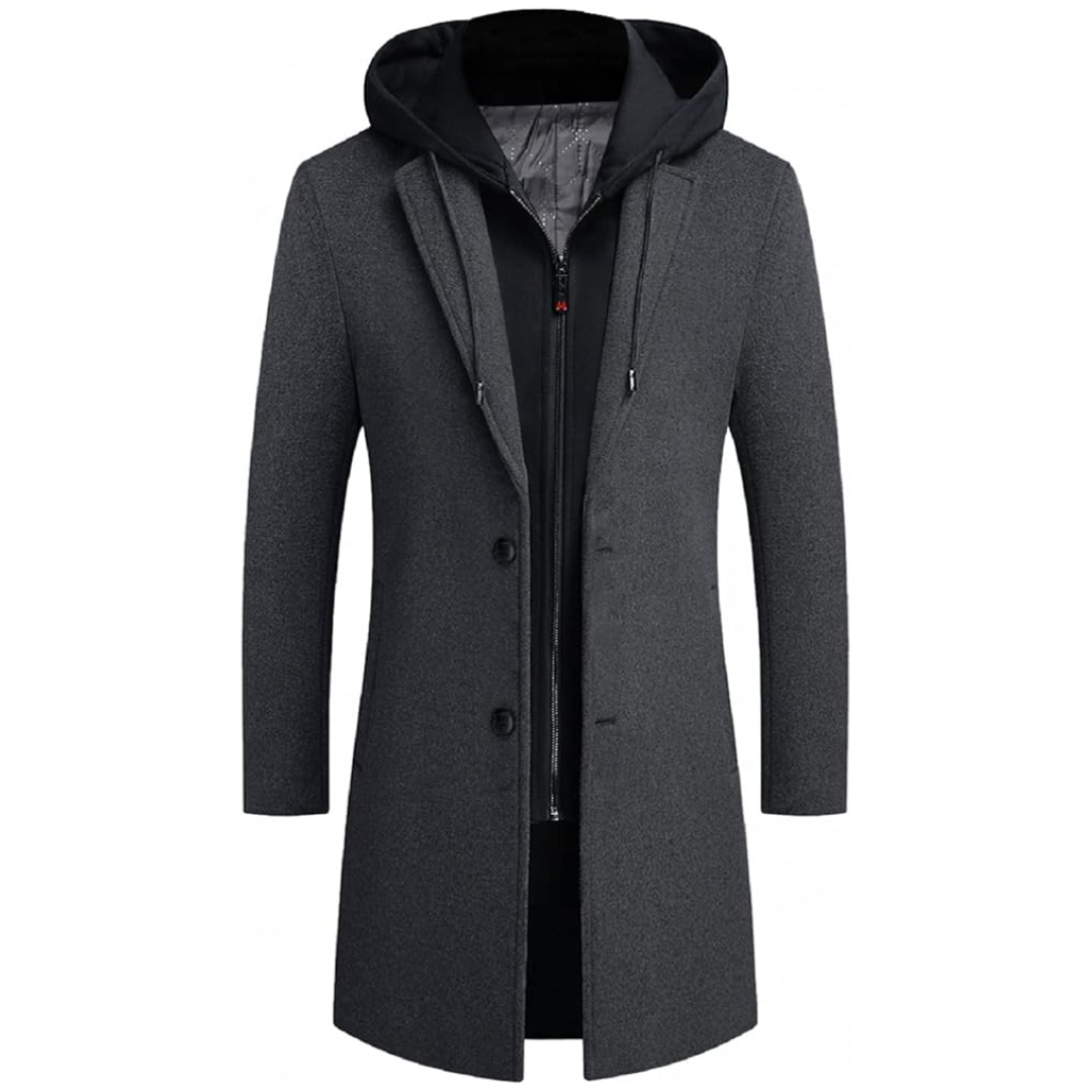 Men's Winter Wool Blend Trench Coat - Liam
