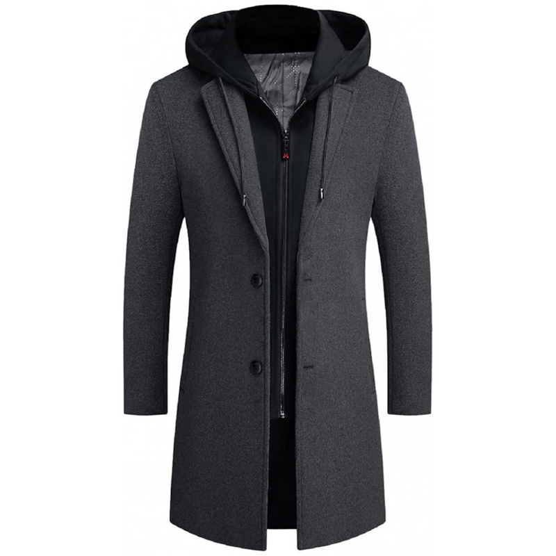 Men's Winter Wool Blend Trench Coat - Liam