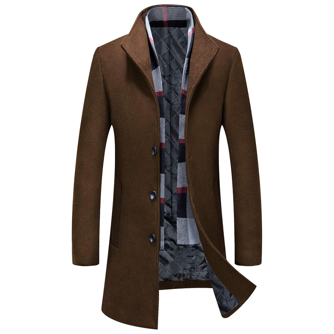 Men's Winter Wool Blend Trench Coat - Liam