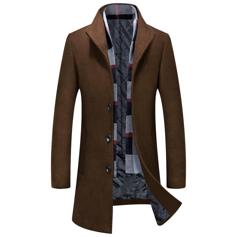 Men's Winter Wool Blend Trench Coat - Liam