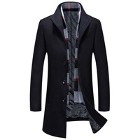 Men's Winter Wool Blend Trench Coat - Liam