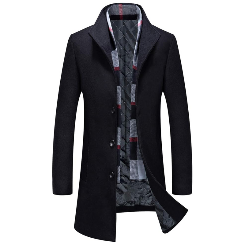 Men's Winter Wool Blend Trench Coat - Liam