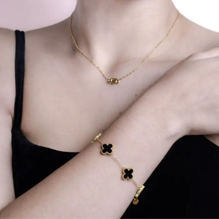 Sammy Jackson™ Black Clover Bracelet | Charming & Stylish