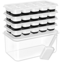 Stackable Silicone Ice Cube Trays with Storage Container