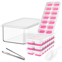 Stackable Silicone Ice Cube Trays with Storage Container