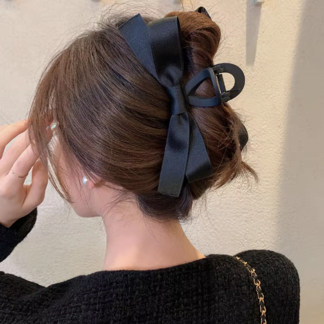 Large Satin Bow Clips