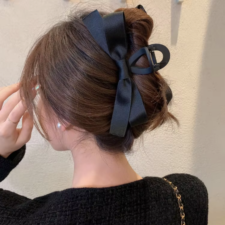 Large Satin Bow Clips