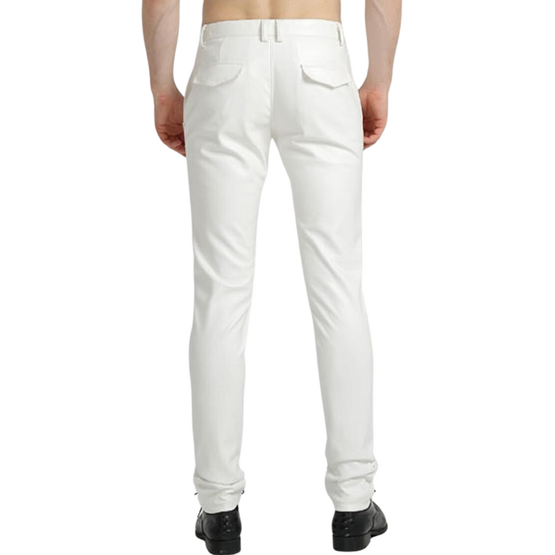 Heren Tapered Faux Leather Biker Pants - Bernard