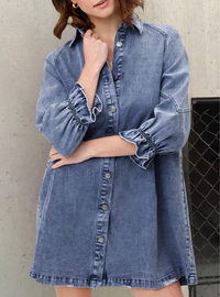 Denim Dress with Long Sleeves – Rivka