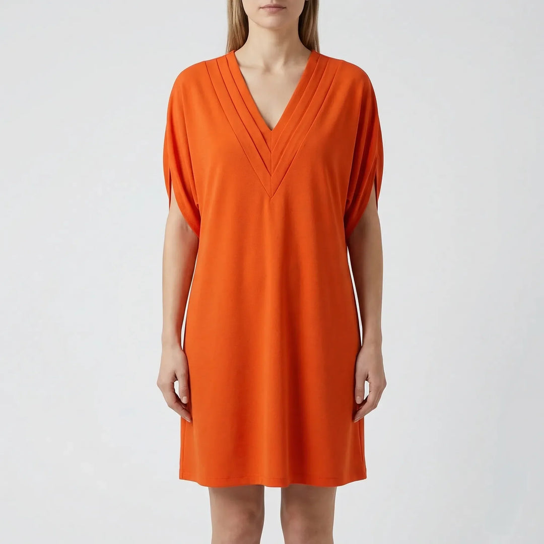 V-Neck Split-Sleeve Midi Dress - Diane