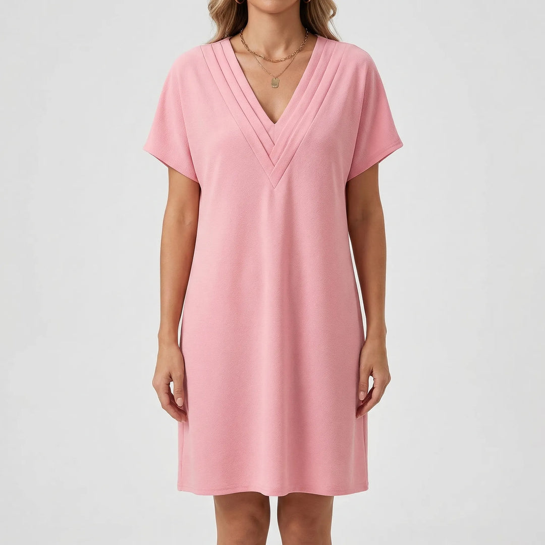 V-Neck Split-Sleeve Midi Dress - Diane