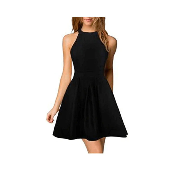 Stylish women's summer dress with halter collar - Malia