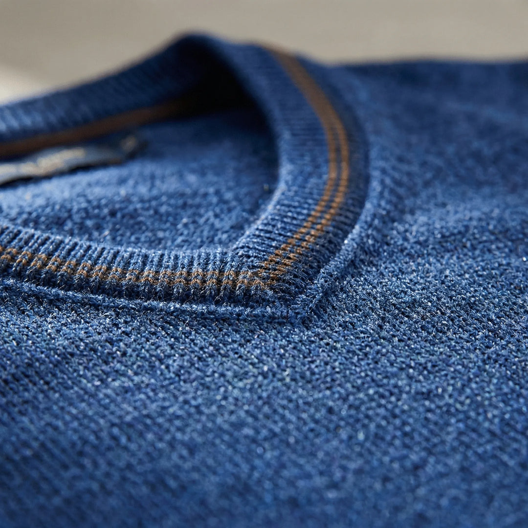 V Ausschnitt Pullover Mit Kragen - Ian