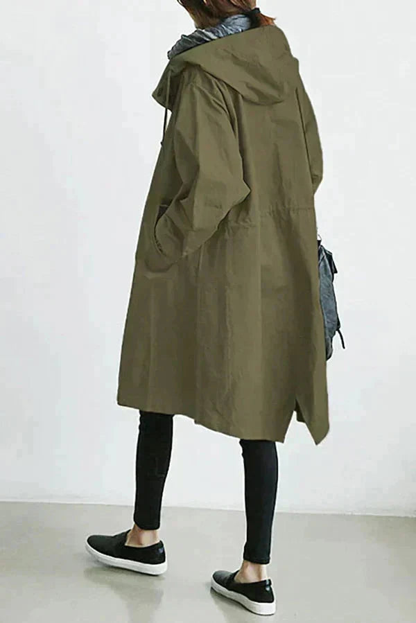 Oversized Waterproof Hooded Trench Coat 9