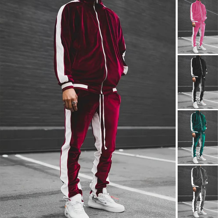 Velvet Jogger Set In A Retro Style - Gilberto