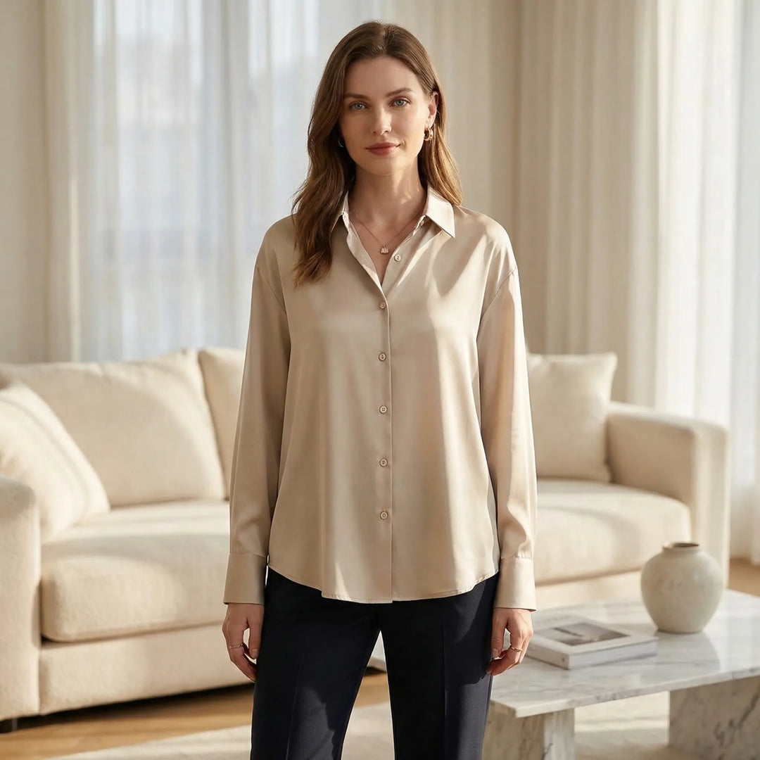 Versatile Satin-Finish Top - Angelica