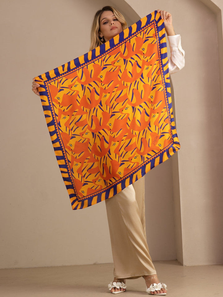 Vibrant Square Printed Scarf - Caninora