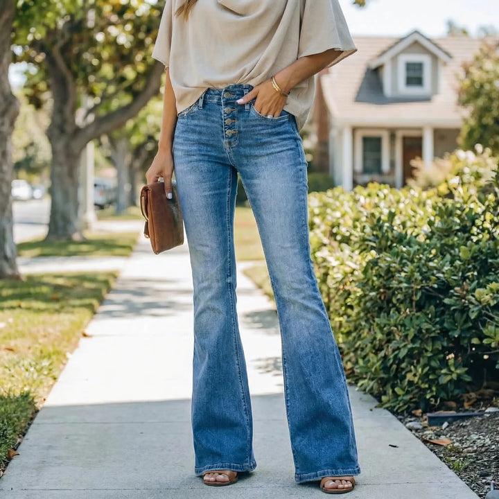 Vintage-Inspired Flare Leg Jeans - Elisa