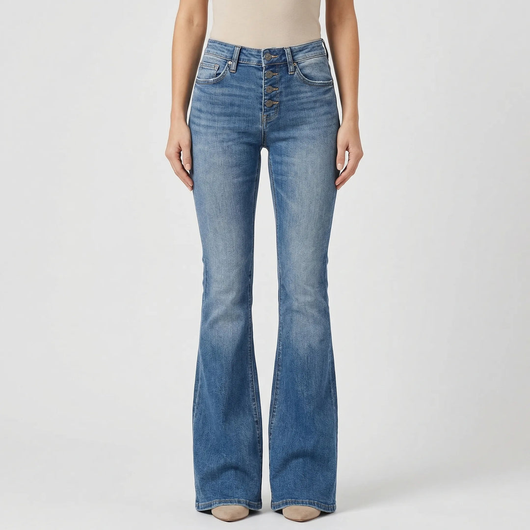 Vintage-Inspired Flare Leg Jeans - Elisa