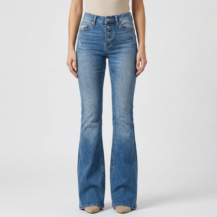 Vintage-Inspired Flare Leg Jeans - Elisa