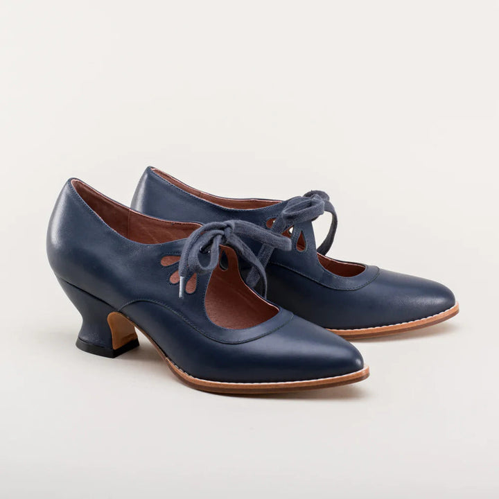 Vintage-Inspired Lace-Up Heeled Shoe - Virginia