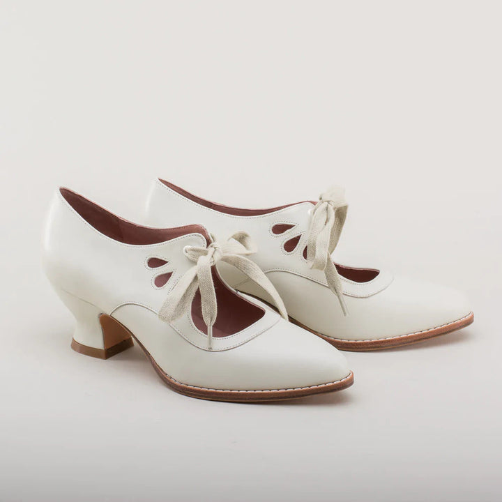 Vintage-Inspired Lace-Up Heeled Shoe - Virginia