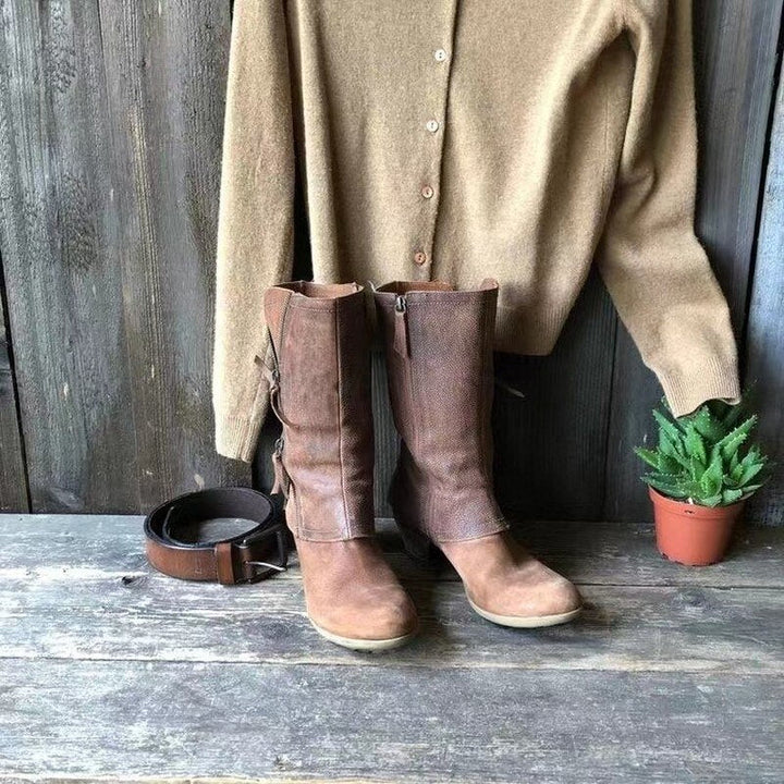 Vintage Cowgirl Mid-Calf Heeled Boot - Myrtle